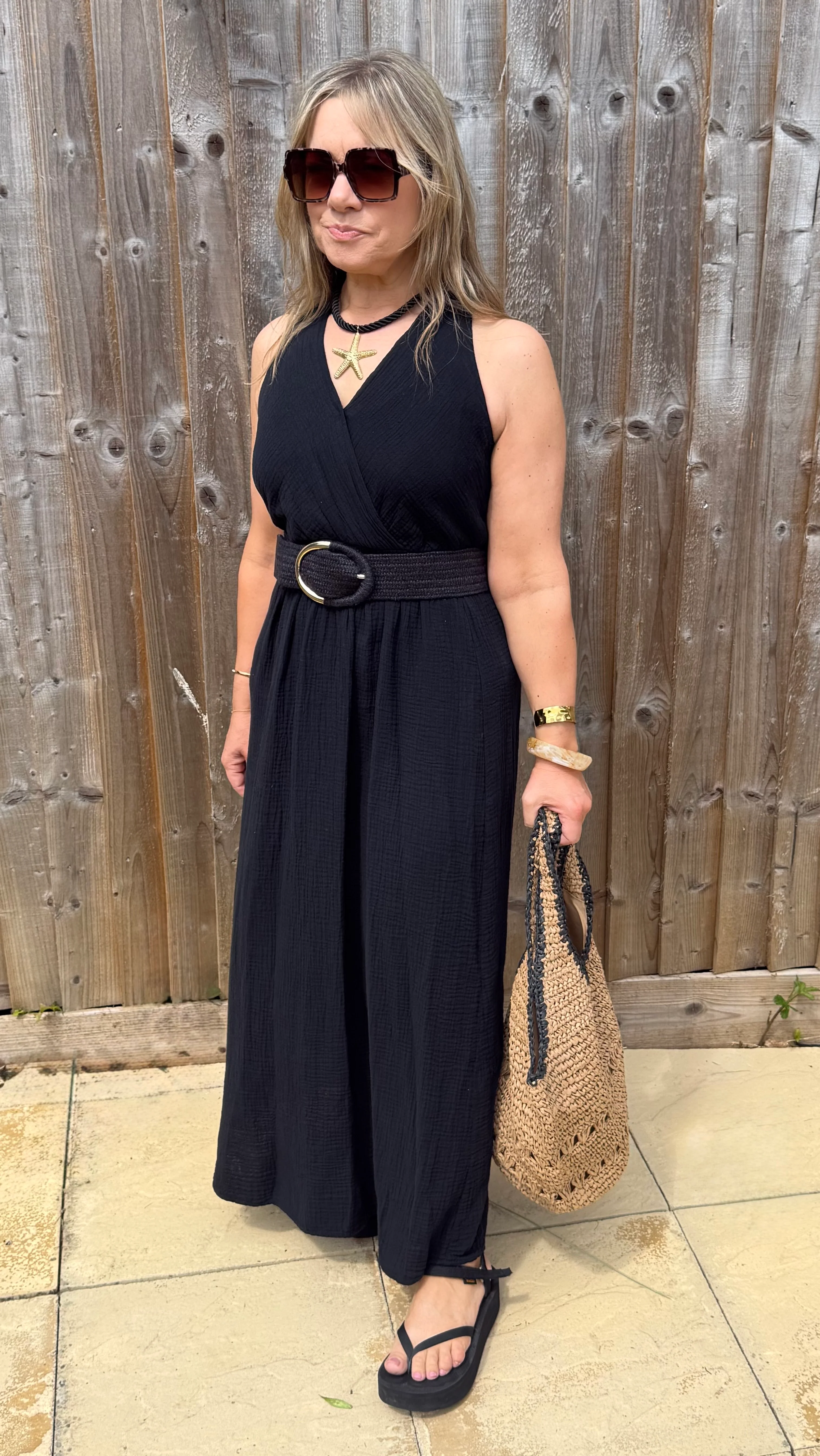Black Bow Shoulder Maxi Dress - Image 3