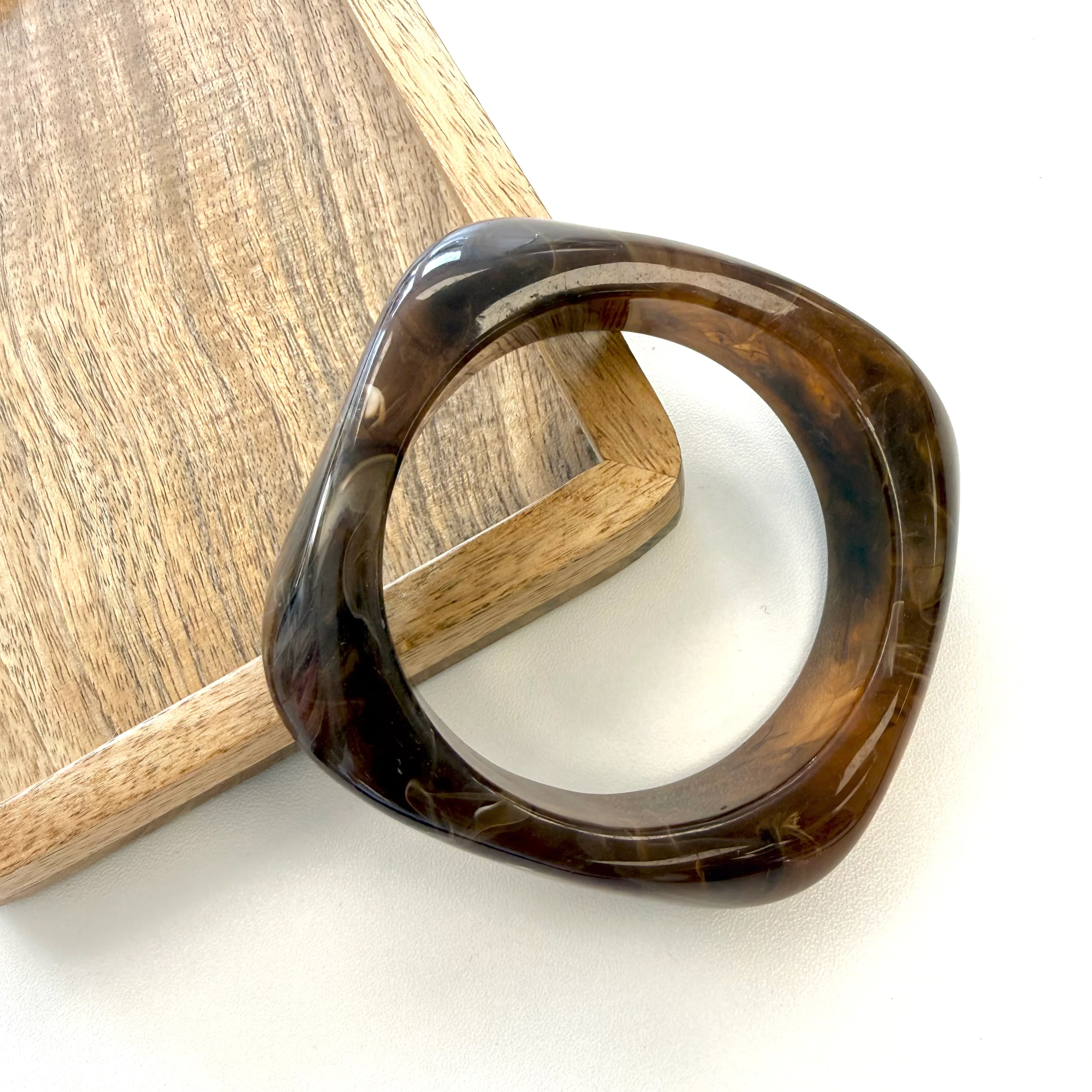 Brown Chunky Resin Bangle