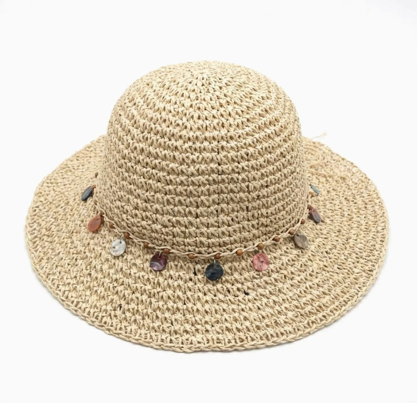 Crochet Style Hat with Disc Band - Image 3