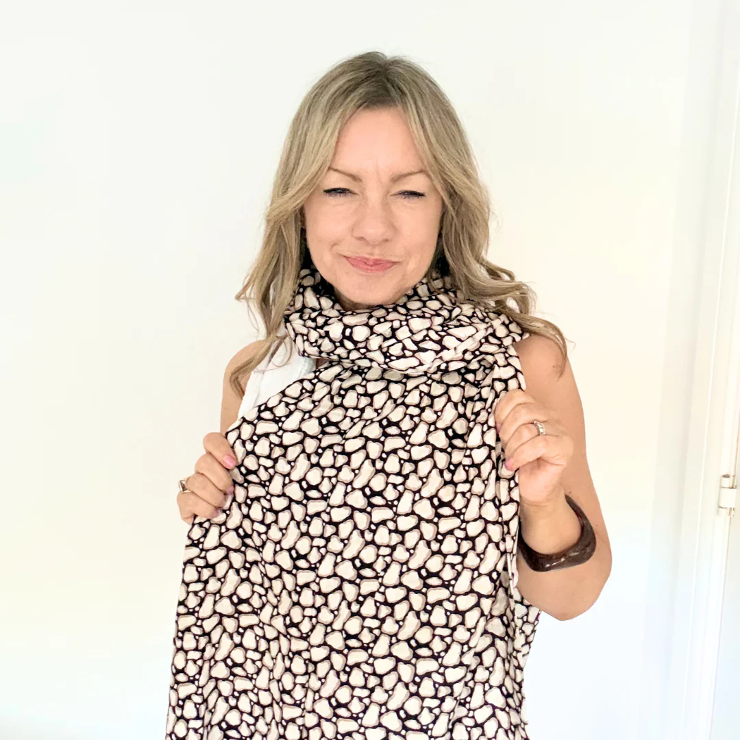 Dark Brown & Taupe Mix Amelia Scarf - Image 3