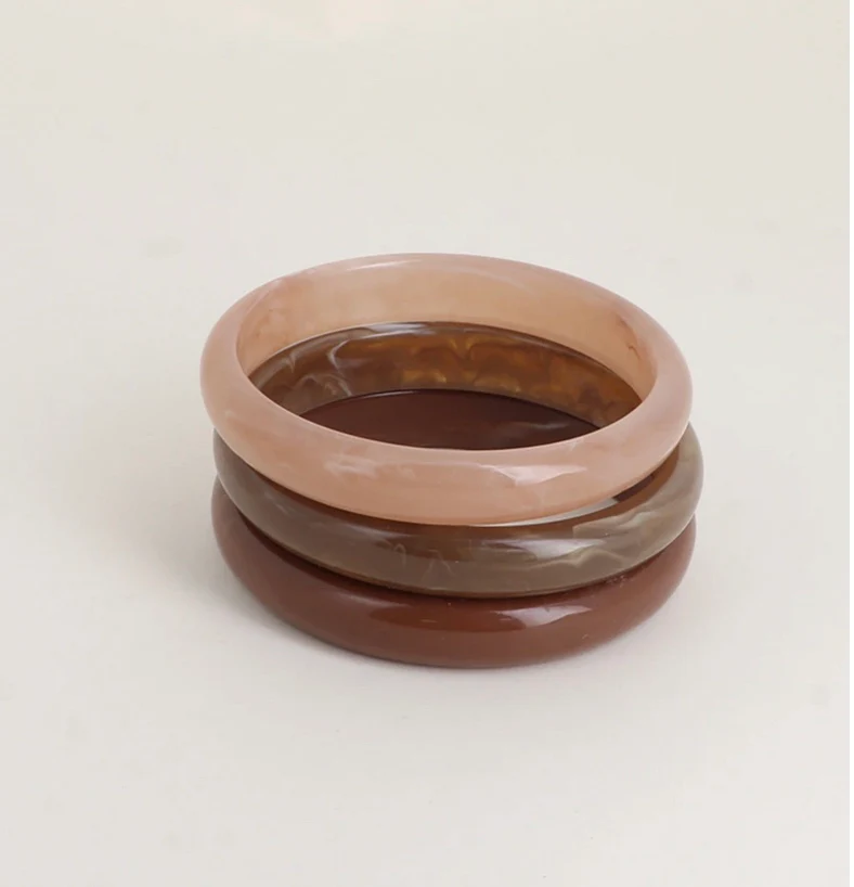 Earthy Tones Resin Bangle Stack