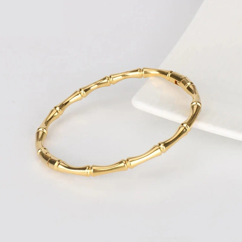 Gold Bamboo Bangle - Image 4