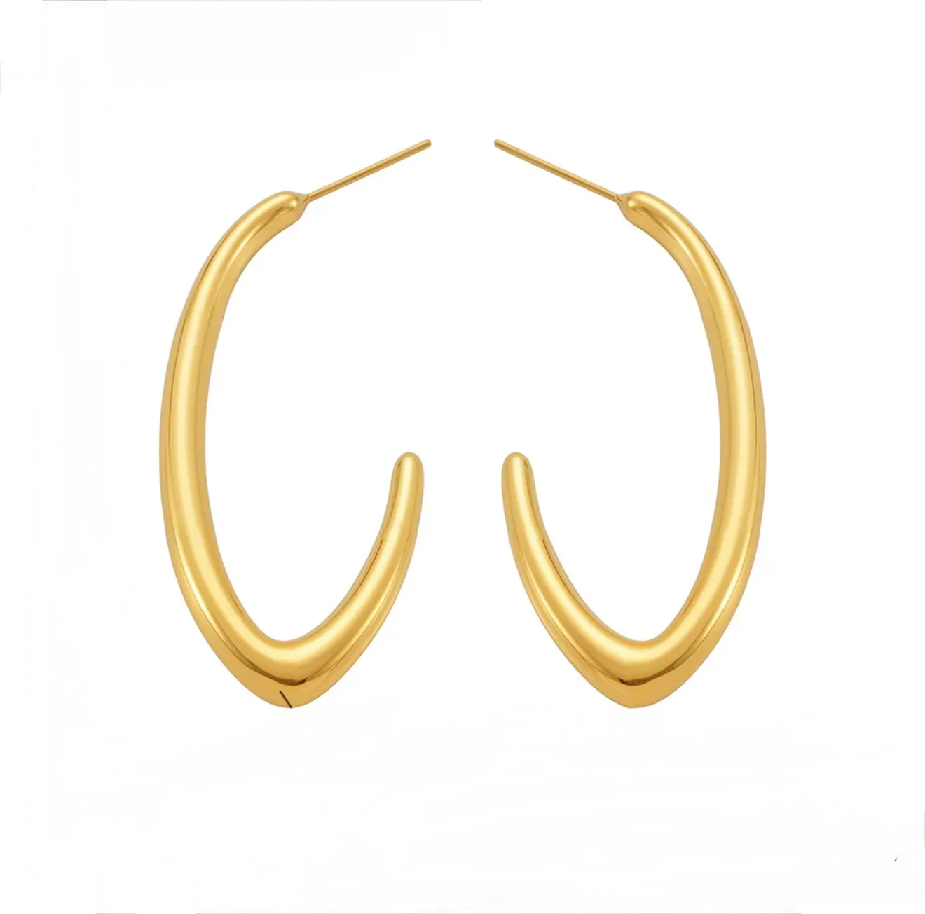 Gold Loop Drop Earrings - Image 2