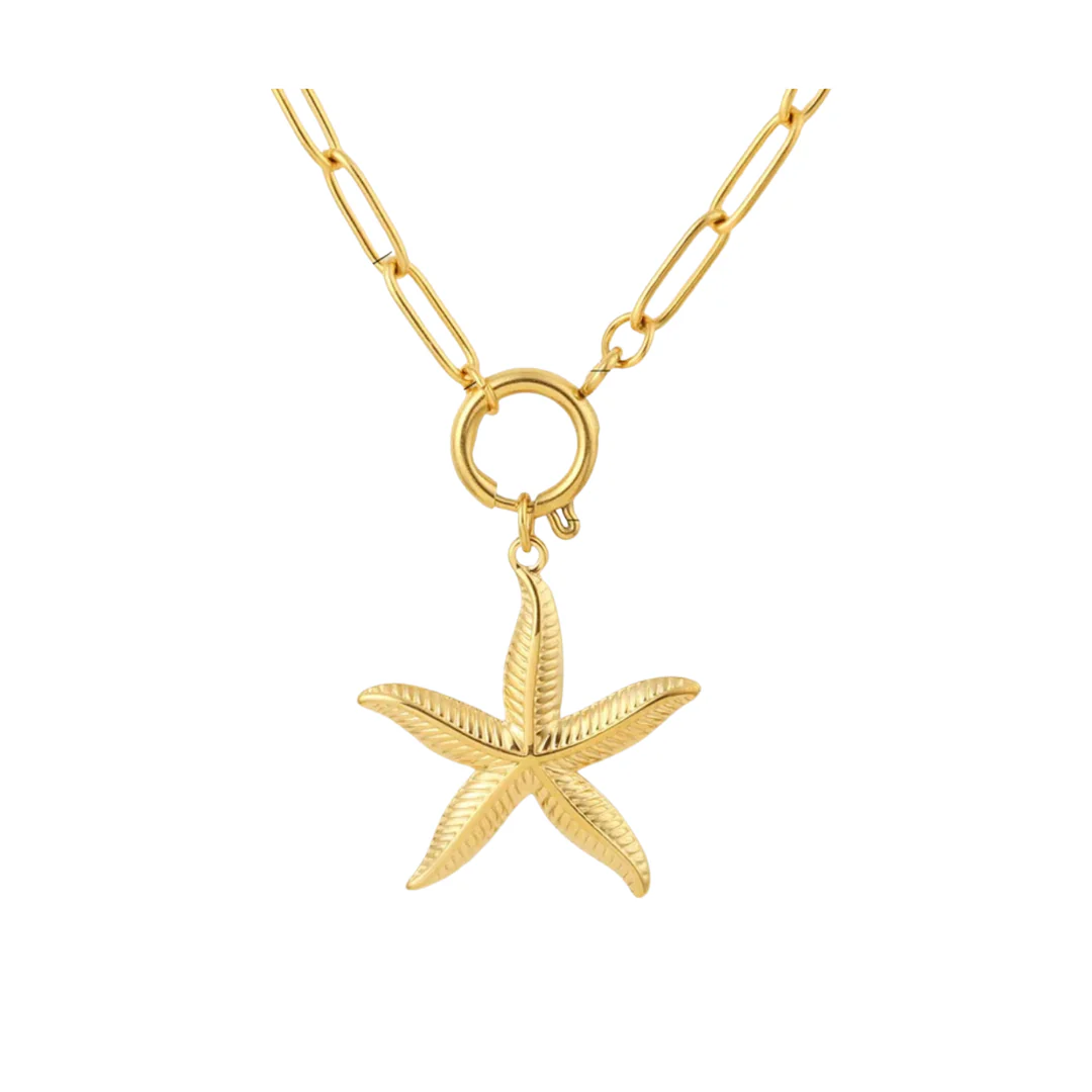 Gold Starfish Necklace