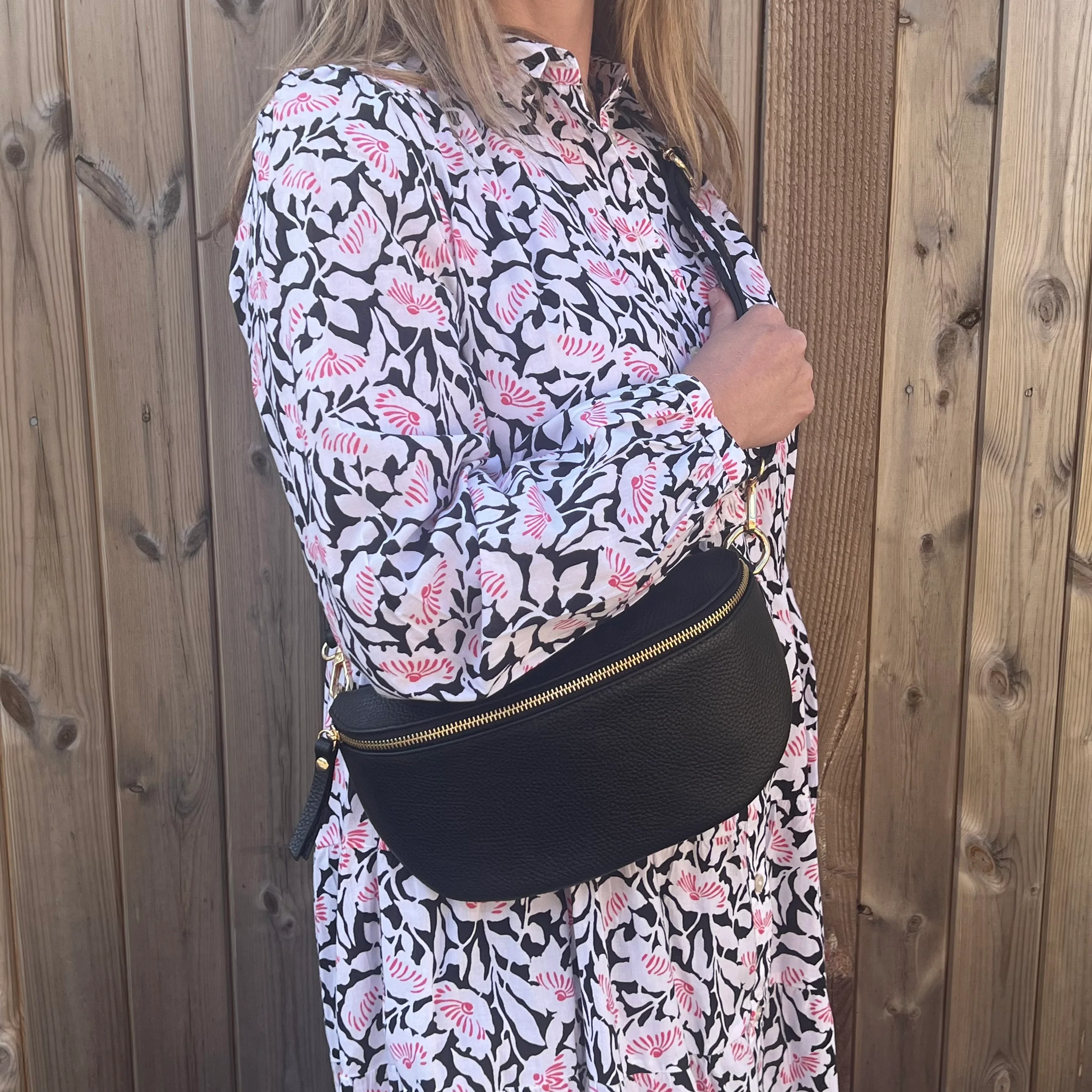 Large Black Crossbody / Waist Bag - Image 4