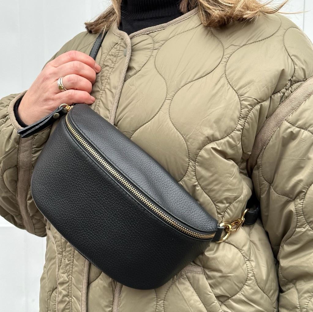 Large Black Crossbody / Waist Bag - Image 5