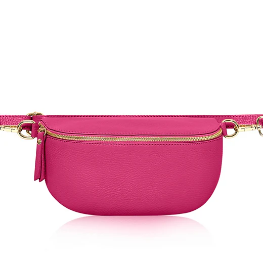 Large Bright Pink Crossbody / Waist Bag - Image 4