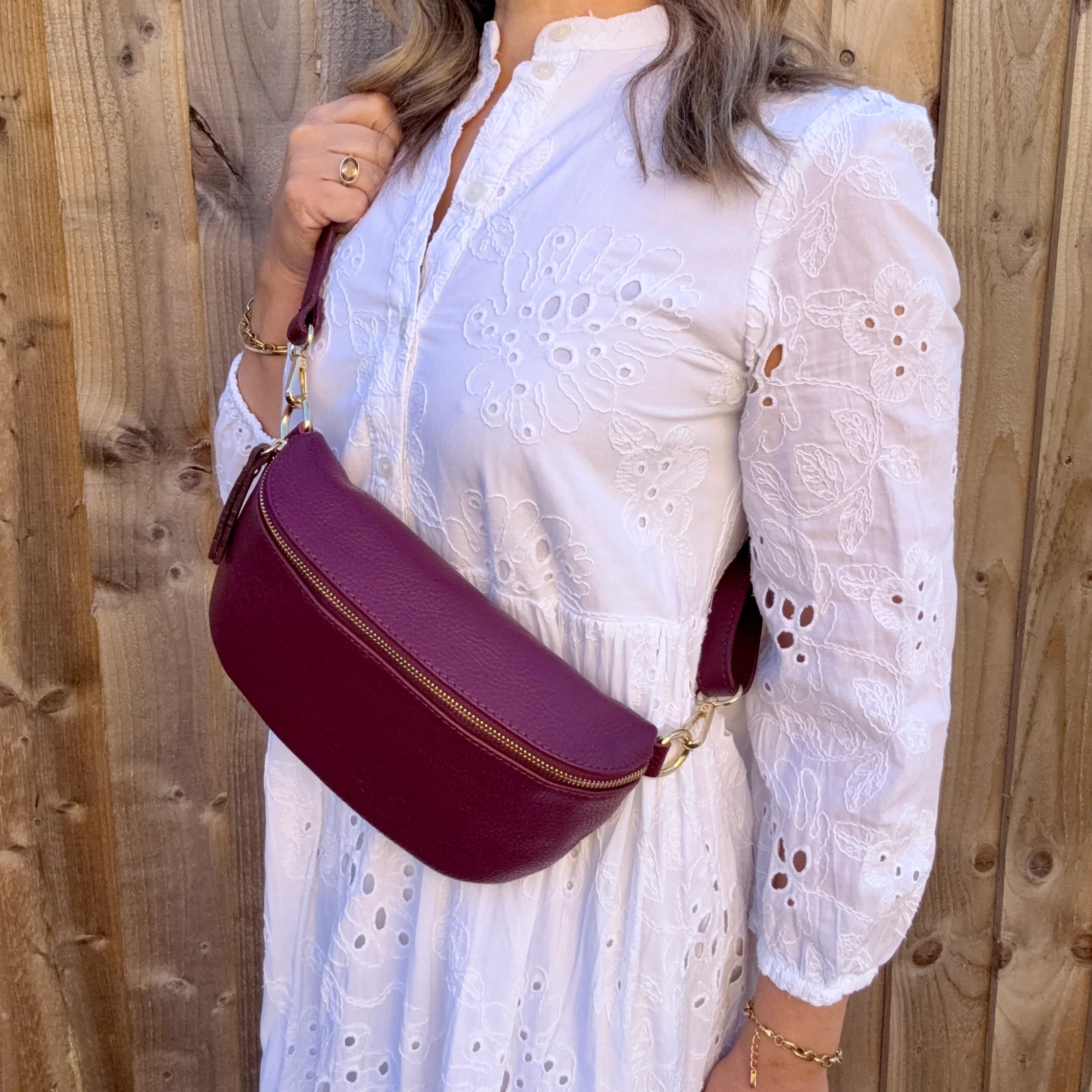 Large Burgundy Crossbody/ Waist Bag - Image 3