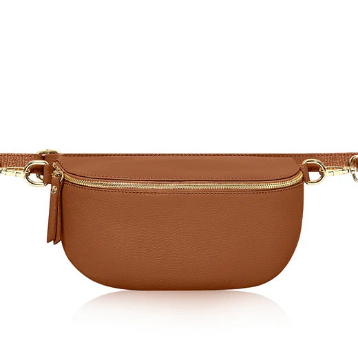 Large Dark Tan Crossbody / Waist Bag - Image 3