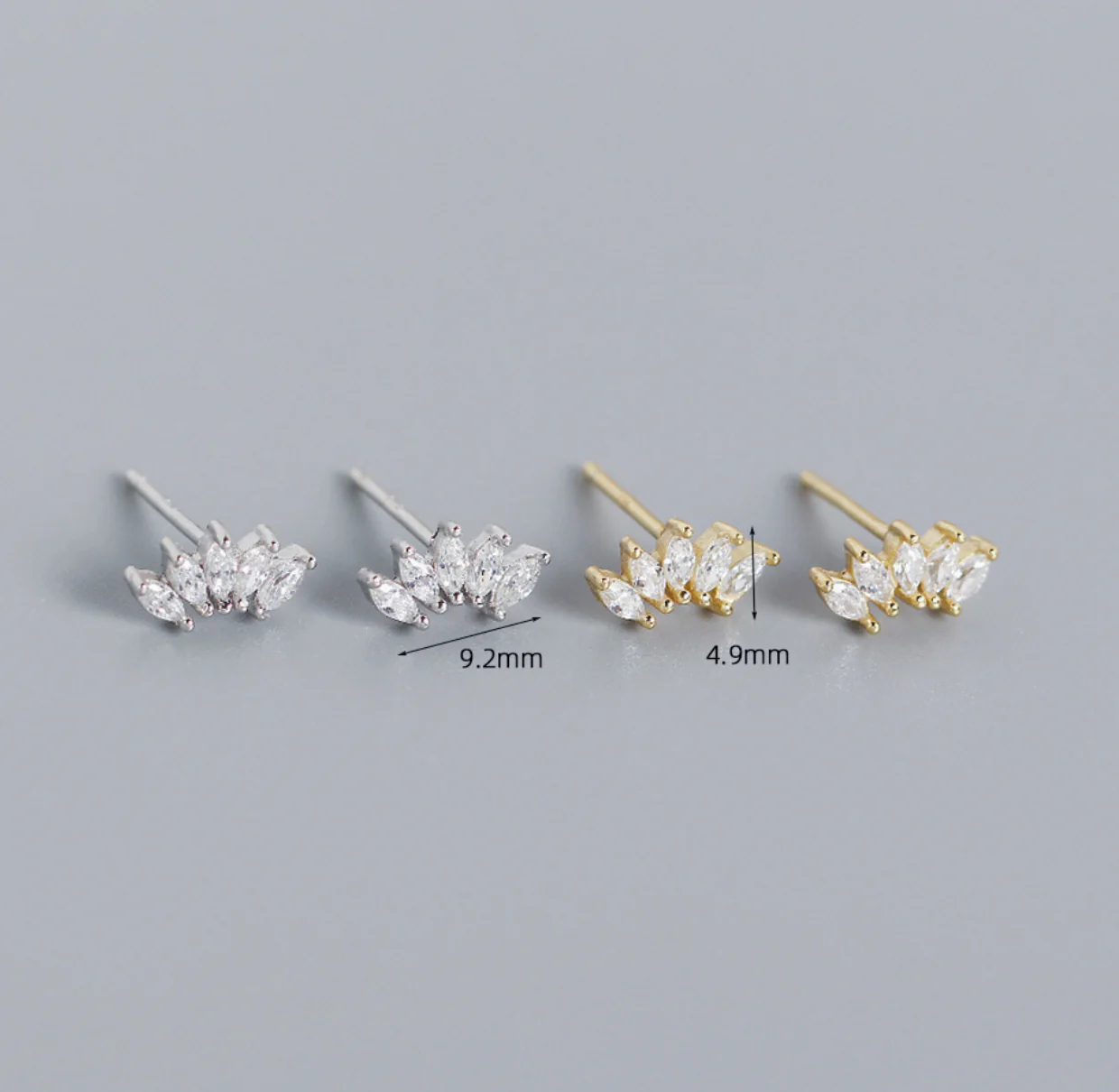 Silver Sparkle Stud Earrings - Image 2