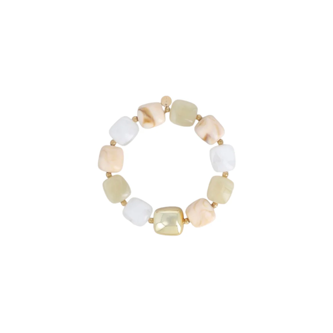 Stone Mix Resin Beaded Stretch Bracelet
